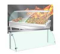 LVLDAWA Vitrina para Panadería, Calentador De Alimentos Comercial Mostrador, Panera Grande De Vidrio Templado con Cubierta Transparente para Hamburguesas Pizzas(150X53X50CM)