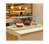 LVLDAWA Vitrina Refrigerada Comercial para Bufé, Cubierta Vidrio Templado Transparente para Mostrador Panadería, Expositor Pastelería con Tres Lados Cerrados(120X53X50CM)