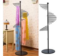 LVLONG Colgador Bufanda Expositor de Bufandas Negro/Dorado/Blanco, Entrada Comercial de Organizador de Bufandas Alto, Soporte Organizador de Bufandas Redondo de Alta Resistencia