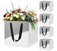 LVNRIDS 5 bolsas de regalo grandes, bolsa de regalo cuadrada extragrande de papel de 11.8 pulgadas para regalos, ramos de pasteles, boda, cumpleaños, Navidad, fiesta, compras, graduación, color