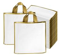LVNRIDS 50 Bolsas de Regalo Grandes de Plástico blanco, 40 x 35 cm Bolsas de Mercancía Plástico, Bolsas de Regalo Reutilizable para Vacaciones, Bodas, Cumpleaños, Pequeñas empresas