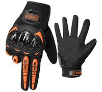 LVNRIDS Guantes de Moto, Pantalla Táctil en los Dedos Guantes de Carreras para Hombres y Mujeres para Motocross Naranja M