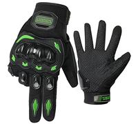 LVNRIDS Guantes Moto Hombre Mujer, Guantes de Moto Verano Pantalla Táctil para BMX ATV MTB Motocross Ciclismo Verde L