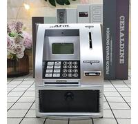 Lvpradior ATM Savings Bank Digital Money Bank Machine, Cajero automático electrónico Dinero seguro para niños con tarjeta de débito, Inicio de sesión de contraseña, Reconocimiento de monedas, Mensaje