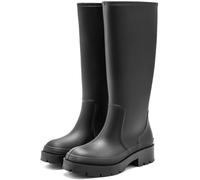 Lvptsh Botas de Agua Mujer Altas Zapatos de Lluvia Caucho de Boots Impermeable Wellington Boots de Goma Cómodas Antideslizante,Black2,EU38
