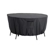 LVSELINGI Funda Impermeable for Mesa Redonda de Exterior Oxford con protección UV for Muebles de jardín y sillas, Funda Protectora for Patio 420D, Resistente a la Lluvia y la Nieve.(Noir,227x100cm)