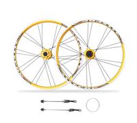 LVSEWOA 20 Trous Vélo Pliables Paire Roues 20 Pouces 406 451 Alliage D'aluminium Roues Noir/Rouge/Jaune Frein Disque Dégagement Rapide 100/135mm Roues Vélo pour Cassette 7 8 9 10 11 Vitesses