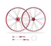 LVSEWOA 20 Trous Vélo Pliables Paire Roues 20 Pouces 406 451 Alliage D'aluminium Roues Noir/Rouge/Jaune Frein Disque Dégagement Rapide 100/135mm Roues Vélo pour Cassette 7 8 9 10 11 Vitesses