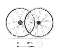 LVSEWOA 20 Trous Vélo Pliables Paire Roues 20 Pouces 406 451 Alliage D'aluminium Roues Noir/Rouge/Jaune Frein Disque Dégagement Rapide 100/135mm Roues Vélo pour Cassette 7 8 9 10 11 Vitesses