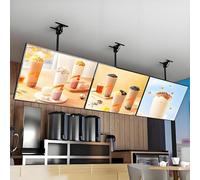 LVSEWOA Aan de muur gemonteerde LED-Menu-lichtbak, 3D-slanke lichtbak Met klikframe, reclamebord voor Restaurant, koffie- en drankwinkel, Met telescopische staaf 50x100cm - 6 stuks