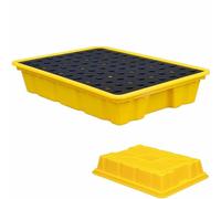 LVSEWOA Bandeja antiderrames de Polietileno a Prueba de Fugas para Laboratorios y almacenes: solución Industrial para el Control de derrames con Rejilla