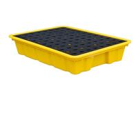 LVSEWOA Bandeja Modular antiderrames: Plataforma de Polietileno a Prueba de Fugas con Rejilla para Seguridad Industrial y soluciones contra derrames de bidones de petróleo y barriles químicos.