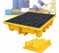LVSEWOA Bandeja Modular para palés con Sistema de contención de derrames para bidones almacenes, fábricas y Uso Industrial. Diseño Robusto para una Mayor Seguridad Ambiental.