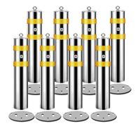 LVSEWOA Bolardo de Seguridad de Acero Inoxidable para entradas de vehículos, Poste delimitador Reflectante para estacionamiento, Ideal para áreas de Alto tráfico, 16,8 cm/6,6 Pulgadas