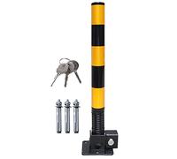 LVSEWOA Bolardo de Seguridad para Plaza de Aparcamiento | Poste de Seguridad Plegable con Cerradura | Sistema anticolisión con Muelle Flexible | 600x60 mm | Incluye Llaves