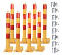 LVSEWOA Bolardo Plegable para Aparcamiento - Poste de Barrera para Aparcamiento en Zonas de tráfico, Seguridad de Garaje con Cinta Reflectante, Juego de 2