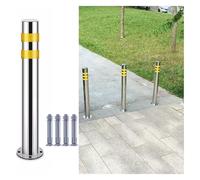 LVSEWOA Bolardo Reflectante de Acero Inoxidable para Entrada de vehículos, Poste de Seguridad para Control de tráfico, Barrera Industrial (1 Unidad, 75 cm, 29,5 Pulgadas)