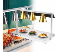 LVSEWOA Calentador de Alimentos con lámpara de Calor Comercial, Equipo de Cocina para restaurantes, para Pizza, Papas Fritas, Barbacoa y conservación, Cuatro Cabezales.