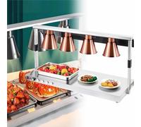 LVSEWOA Calentador de Alimentos con lámpara de Calor Comercial, Equipo de Cocina para restaurantes, para Pizza, Papas Fritas, Barbacoa y conservación, Cuatro Cabezales.