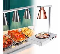 LVSEWOA Calentador de Alimentos con lámpara de Calor Comercial, Equipo de Cocina para restaurantes, para Pizza, Papas Fritas, Barbacoa y conservación, Cuatro Cabezales.