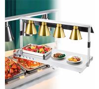 LVSEWOA Calentador de Alimentos con lámpara de Calor Comercial, Equipo de Cocina para restaurantes, para Pizza, Papas Fritas, Barbacoa y conservación, Cuatro Cabezales.