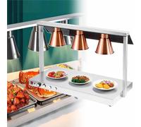 LVSEWOA Calentador de Alimentos con lámpara de Calor Comercial, Equipo de Cocina para restaurantes, para Pizza, Papas Fritas, Barbacoa y conservación, Cuatro Cabezales.
