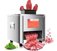 LVSEWOA Cortadora de Alimentos eléctrica Comercial - Acero Inoxidable, bajo Nivel de Ruido, 850 W de Potencia para Carne, Queso, Pan y Verduras en cocinas y supermercados.