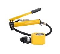 LVSEWOA Kit de Gato hidráulico de Perfil bajo con Capacidad de elevación de 50 T y Bomba Manual, Ideal para Trabajos en Espacios reducidos, Carrera de 18 mm.