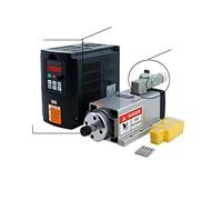LVSEWOA Kit de husillo CNC de 1,5 kW y 380 V refrigerado por Aire + Motor Cuadrado de 1500 W refrigerado por Aire + inversor de 0,5 kW + 7 Unidades/Juego ER11 (Kit HY para aviación)