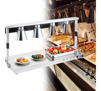 LVSEWOA Lámpara calentadora de Alimentos Comercial, Calentador de Buffet de Acero Inoxidable para restaurantes, cocinas y Pizzas.