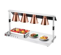 LVSEWOA Lámpara calentadora de Alimentos, luz para Calentar Pizzas Tipo Buffet, Cubierta de Acero Inoxidable para Buffet de Cocina de Restaurante
