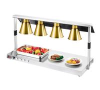 LVSEWOA Lámpara calentadora de Alimentos, luz para Calentar Pizzas Tipo Buffet, Cubierta de Acero Inoxidable para Buffet de Cocina de Restaurante