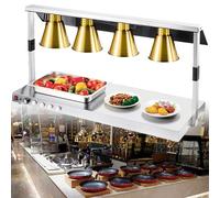 LVSEWOA Lámpara calentadora de Alimentos para bufé Comercial, luz calefactora de Acero Inoxidable para cocinas de restaurantes y mesas de bufé.