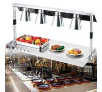 LVSEWOA Lámpara calentadora de Alimentos para bufé Comercial, luz calefactora de Acero Inoxidable para cocinas de restaurantes y mesas de bufé.