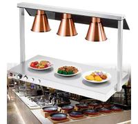 LVSEWOA Lámpara calentadora de Alimentos para bufé Comercial, luz calefactora de Acero Inoxidable para cocinas de restaurantes y mesas de bufé.