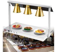 LVSEWOA Lámpara calentadora de Alimentos para bufé Comercial, luz calefactora de Acero Inoxidable para cocinas de restaurantes y mesas de bufé.