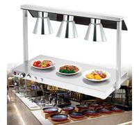 LVSEWOA Lámpara calentadora de Alimentos para bufé Comercial, luz calefactora de Acero Inoxidable para cocinas de restaurantes y mesas de bufé.
