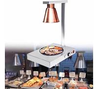 LVSEWOA Lámpara de Calor para Alimentos, Calentador eléctrico para bufés y cocinas, de Acero Inoxidable, para Uso doméstico y Comercial.