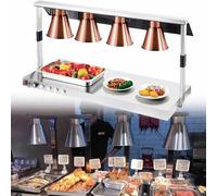 LVSEWOA Lámpara de Calor para Alimentos, Calentador eléctrico para bufés y cocinas, de Acero Inoxidable, para Uso doméstico y Comercial.