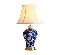 LVSEWOA Lámparas de Mesa de cerámica pintadas a Mano con Motivos Florales Azules y Blancos, Estilo Chinoiserie, Ideales para Sala de Estar, mesita de Noche o decoración del hogar. 39 * 65 cm.