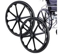 LVSEWOA Paire de Roues arrière en Nylon Solide de 24 Pouces pour fauteuils roulants, roulettes de Rechange pour fauteuils roulants, Grandes Roues pour fauteuils roulants manuels, ID 12mm, Noir