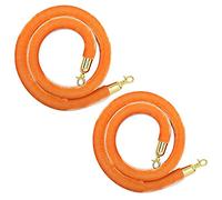 LVSEWOA Paquete de 2 Cuerdas de Soporte VIP Naranjas de 1,5 m: Barrera de Control de multitudes Duradera con Ganchos para la gestión de Eventos, inauguraciones y orientación de visitantes.