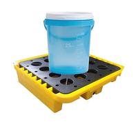 LVSEWOA Plataforma Modular antiderrames, Bandeja apilable Antideslizante con Salida de Drenaje, Ideal para el Almacenamiento de bidones y prevención de Fugas.