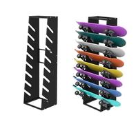 LVSEWOA Présentoir à Skateboards, Support en Bois Sur Pied pour Snowboards et longboards, Solution de Rangement à 8 niveaux pour maisons, garages, Clubs et Skate Shops