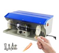 LVSEWOA Pulidora de Banco de 200 W, Velocidad Variable de 0 a 8000 RPM, con colector de Polvo y luz de Trabajo. Motor silencioso para el Pulido de Joyas, Metales y Madera.