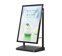 LVSEWOA Robuuste metalen stoepbordhouder Met wielen en watergevulde voet voor reclame, ideaal voor Hotels en bruiloften