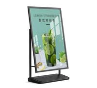 LVSEWOA Robuuste metalen stoepbordhouder Met wielen en watergevulde voet voor reclame, ideaal voor Hotels en bruiloften