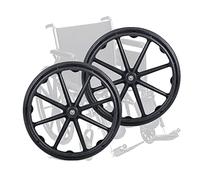 LVSEWOA Roues Arrière 24 Pouces pour Fauteuil Roulant Manuel, Roues de Remplacement Noires, Pneu Solide Non Pneumatiques, 1 par
