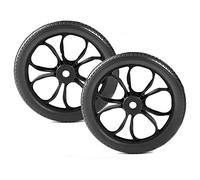 LVSEWOA Ruedas traseras para Silla de Ruedas, Accesorio para Silla de Ruedas Manual de 14 Pulgadas, Rueda Trasera de Repuesto, Rueda no Inflable/Negro/2 Unidades
