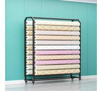 LVSEWOA Support de Rangement pour Rouleaux de Tissu, Grande Structure en Acier robuste Avec roulettes et Barre de Suspension réglable.